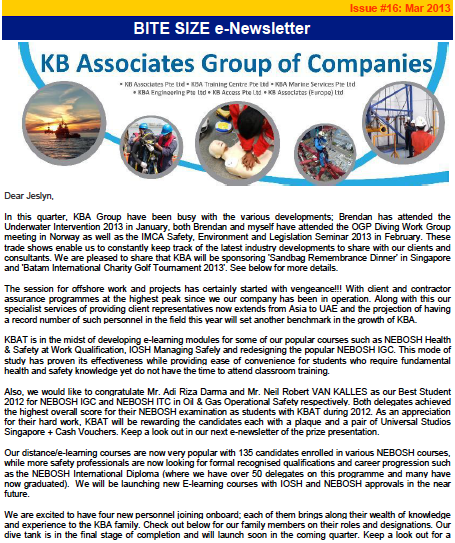 March 2013 Newsletter Issue #16